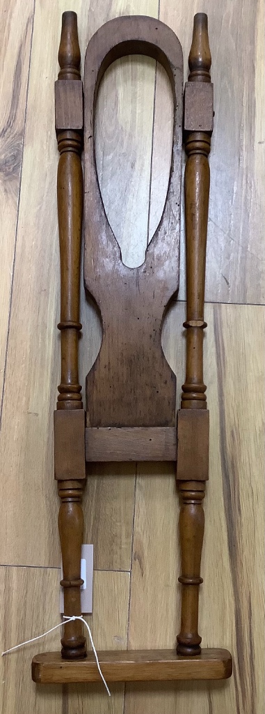 A Victorian beech riding boot jack, height 77cm